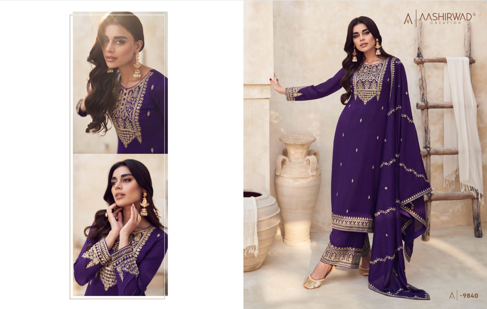 Rang By Aashirwad Premium Silk Designer  Palazzo Salwar Suit Catalogue